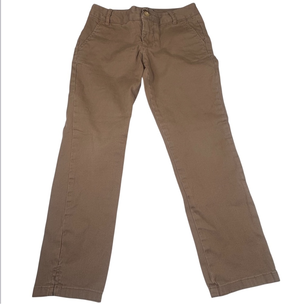 Ralph Lauren Pants Girl's Size 8 Brown Cotton Stretch Casual Chino Zipper Preppy